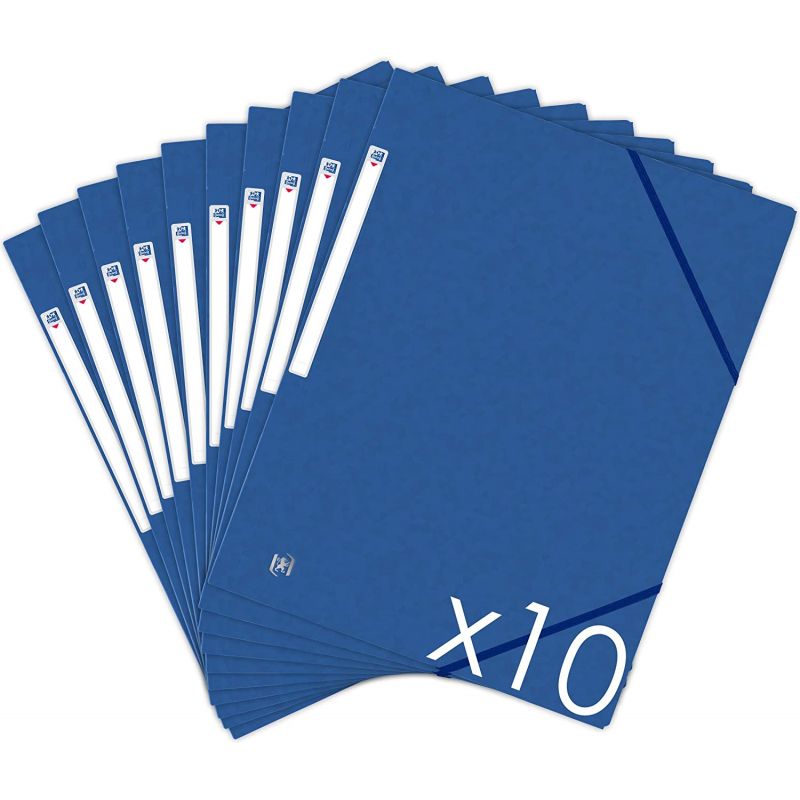 Lot de 10 chemises cartonnées - élastiques - Format A4