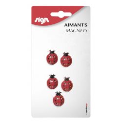 Aimant 20 mm - Coccinelle -...