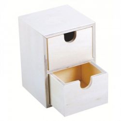 Mini commode en bois 2 tiroirs